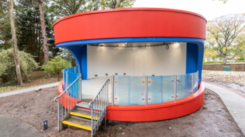 New bandstand under construction at Strawberry Field Liverpool