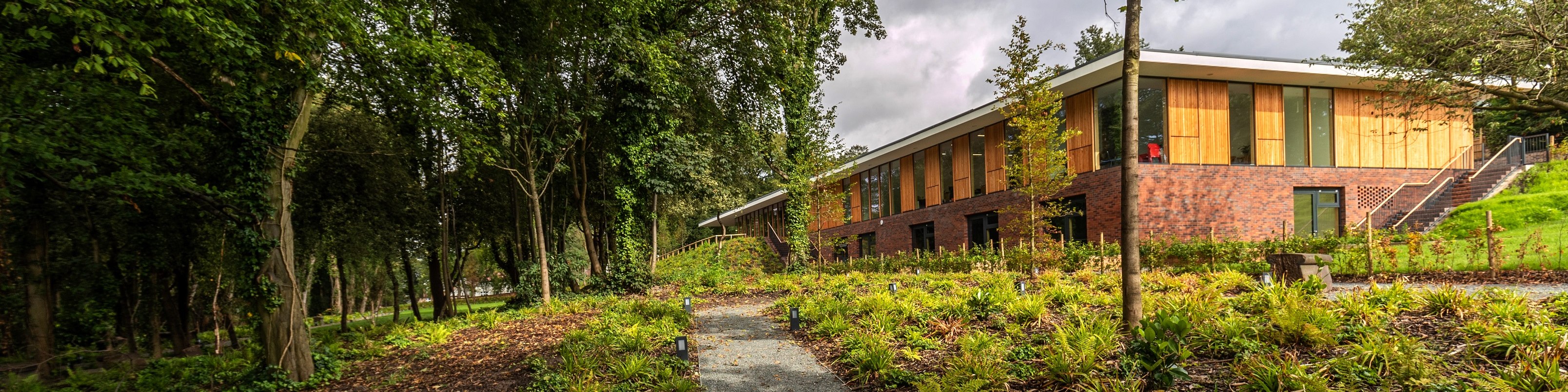 The path in the Strawberry Field gardens leading towards the new visitor centre