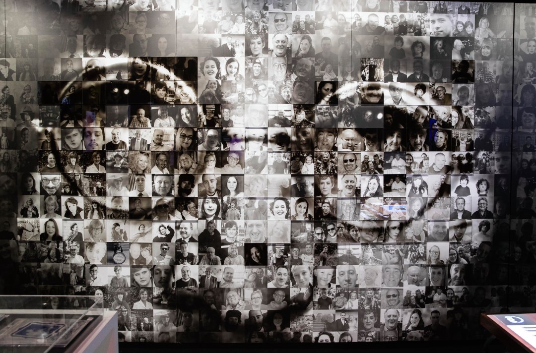 John Lennon Photomosaic in the Strawberry Field visitor exhibition